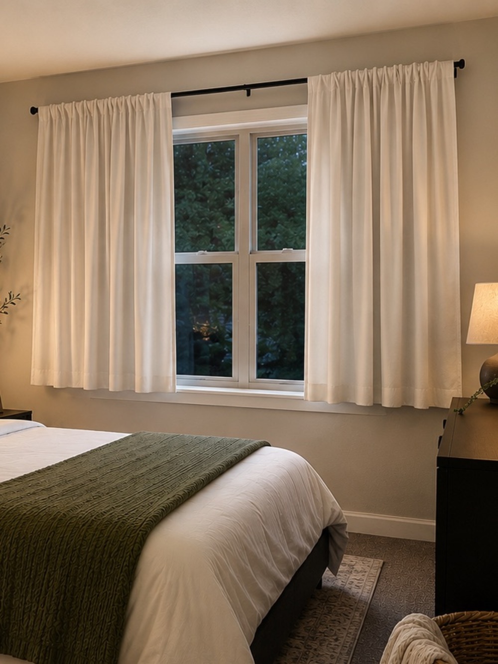 Sun Zero Ivory Blackout Curtain Panels Set of 4 36” x 64”